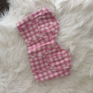 Zara Cropped Pink Gingham Bustier